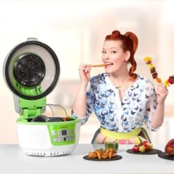 VitAir Turbo Heißluftfritteuse Grün-weiß 1400W Grillen Backen 9l -kitchentools Verkäufe 10028288 yy 0003 titel enie klarstein vitair heissluft frieteuse
