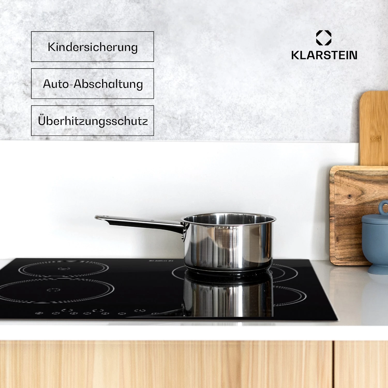 Virtuosa Keramikkochfeld Einbauherd 6500W 59x52cm 4 Zonen Glaskeramik 8 Virtuosa Keramikkochfeld Einbauherd 6500W 59x52cm 4 Zonen Glaskeramik - Image 6