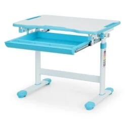 Tommi Kinderschreibtisch-Set 2-tlg. Tisch Stuhl Höhenverstellbar -kitchentools Verkäufe 10031520 yy 0005 detail oneConcept Tommi Kinderschreibtisch Set blau