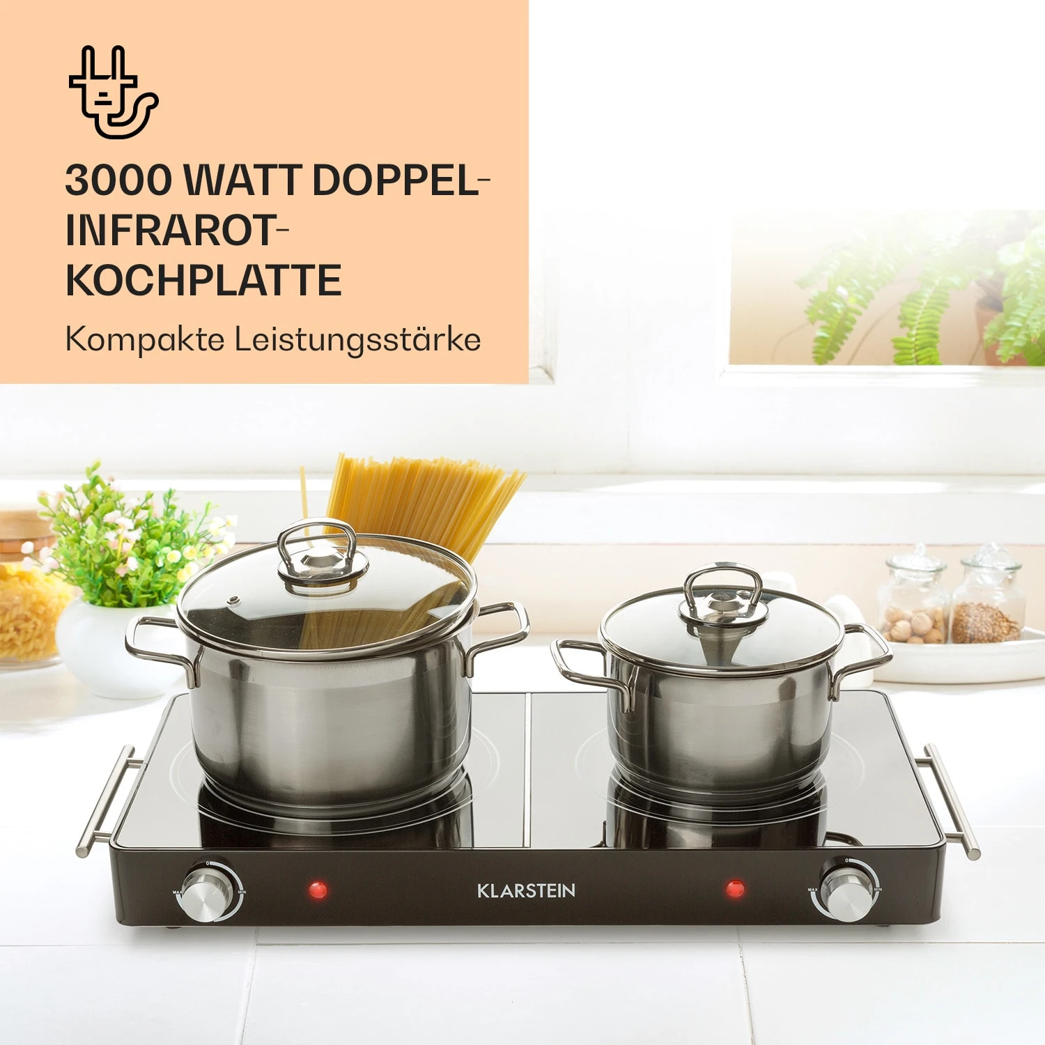 VariCook Duo Kochplatte 3000W Edelstahlgehäuse Tragegriffe 4 VariCook Duo Kochplatte 3000W Edelstahlgehäuse Tragegriffe - Image 2