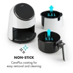 AirVital Heißluftfritteuse 1300W 2,5l CeraPlus-Antihaft Touch Weiß -kitchentools Verkäufe 10032331 yy 0006 logo Klarstein AirVital Heissluftfritteuse 1300W weiss