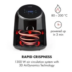 AirVital Heißluftfritteuse 1300W 2,5l CeraPlus-Antihaft Touch Schwarz -kitchentools Verkäufe 10032332 yy 0004 logo Klarstein AirVital Heissluftfritteuse 1300W schwarz reedit