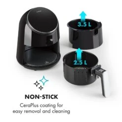 AirVital Heißluftfritteuse 1300W 2,5l CeraPlus-Antihaft Touch Schwarz -kitchentools Verkäufe 10032332 yy 0006 logo Klarstein AirVital Heissluftfritteuse 1300W schwarz