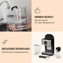 BellaVita Kaffeemaschine 3-in-1 1450 W 20 Bar Milchschäumer -kitchentools Verkäufe 10032806 de 0004 logo