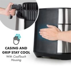 AeroVital Heißluftfritteuse 1700W 5,4 Liter Timer Edelstahl Silber 17 AeroVital Heißluftfritteuse 1700W 5,4 Liter Timer Edelstahl Silber -kitchentools Verkäufe 10032848 yy 0006 logo Klarstein AeroVital Heissluftfritteuse silber reedit