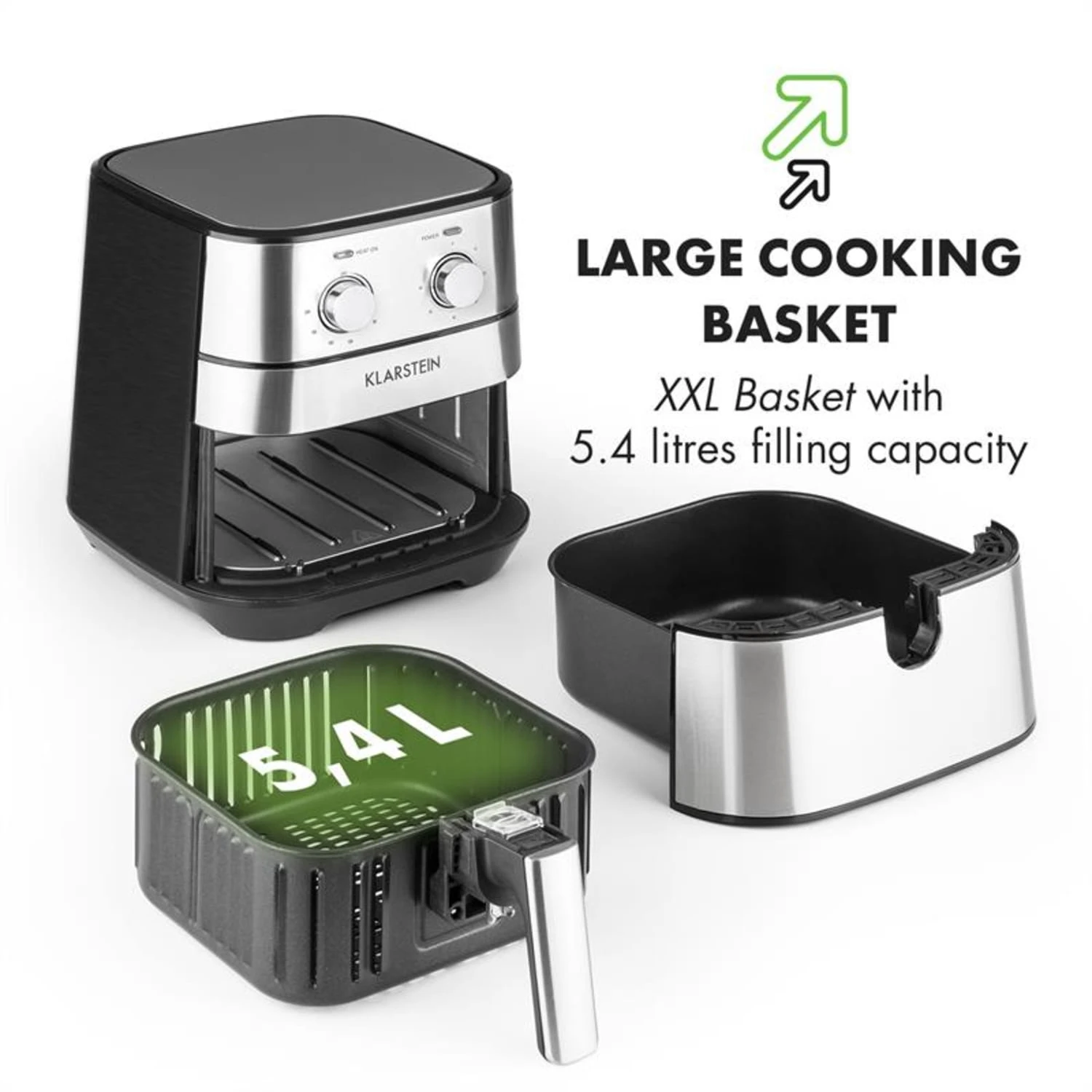 AeroVital Heißluftfritteuse 1700W 5,4 Liter Timer Edelstahl Silber 11 AeroVital Heißluftfritteuse 1700W 5,4 Liter Timer Edelstahl Silber – Bild 9