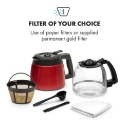 Aromatica II Duo Kaffeemaschine, Integriertes Mahlwerk, 1,25 L, Rot -kitchentools Verkäufe 10032866 yy 0004 logo Klarstein Aromatica II Duo Kaffeemaschine rot