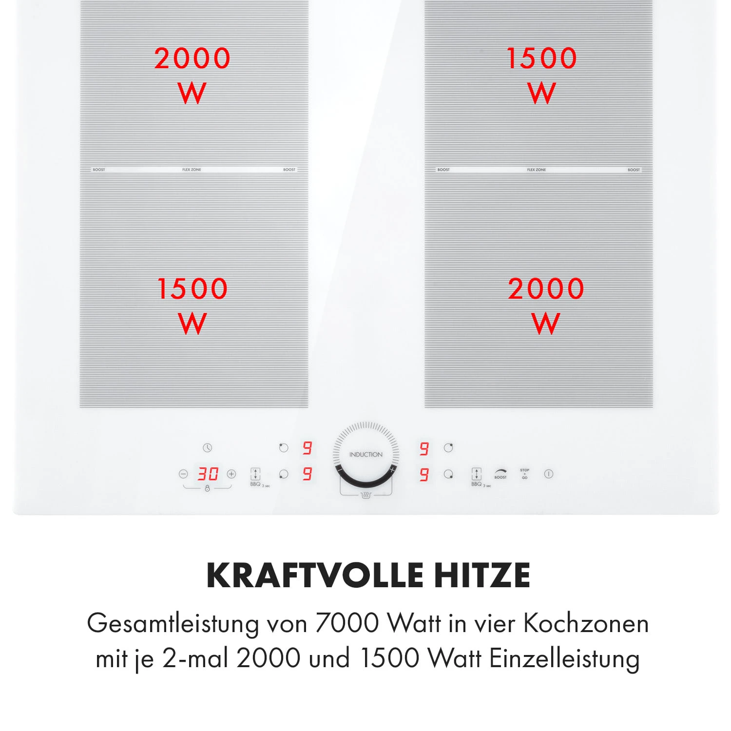 Delicatessa 60 Induktionskochfeld 4 Zonen 7000W Timer Weiß 6 Delicatessa 60 Induktionskochfeld 4 Zonen 7000W Timer Weiß - Image 4
