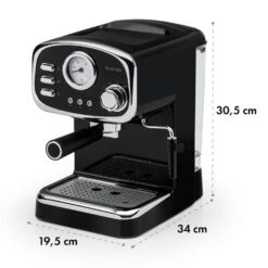 Espressionata Gusto Espressomaschine 1100W 15 Bar Druck Schwarz -kitchentools Verkäufe 10033209 yy 0009 logo Klarstein Espressionata Gusto Espressomaschine