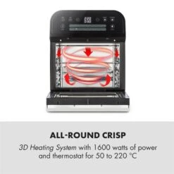 AeroVital Cube Heißluftfritteuse 1600W 12l Timer 16 Programme Schwarz -kitchentools Verkäufe 10033248 yy 0003 logo Klarstein AeroVital Cube Heissluftfritteuse schwarz reedit