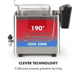 Family Fry Fritteuse 3000W Oil Drain Technology Edelstahl Silber -kitchentools Verkäufe 10033342 yy 0006 logo Klarstein Family Fry Fritteuse 3000W silber