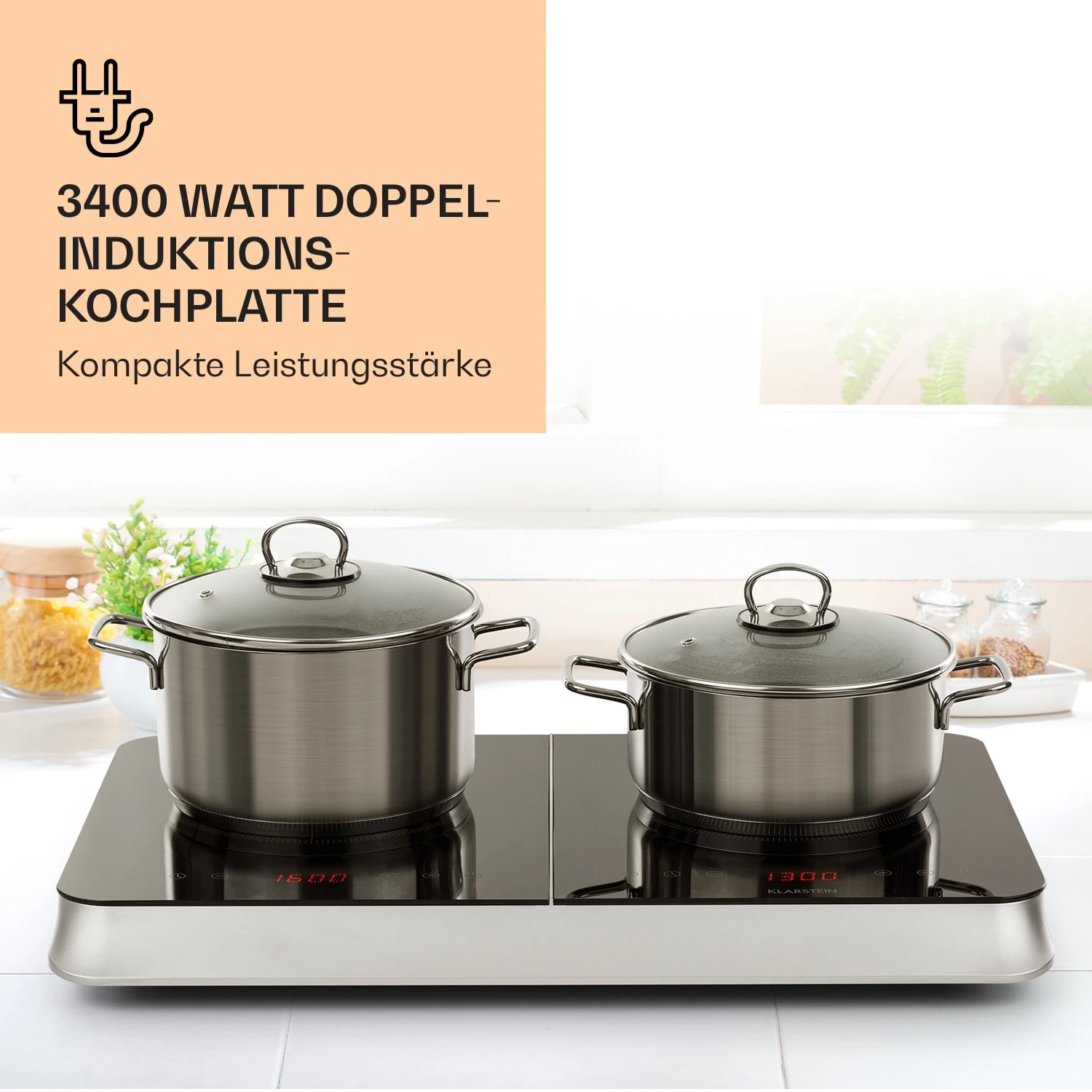 InnoChef Induktionskochfeld 3400W Touch Control Glaskeramik 4 InnoChef Induktionskochfeld 3400W Touch Control Glaskeramik – Bild 2