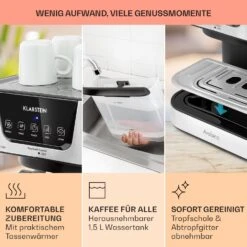 Arabica Espressomaschine 1050W 15 Bar 1,5l Touch-Bedienfeld Edelstahl -kitchentools Verkäufe 10033729 de 0006 usp