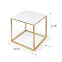 White Pearl I Couchtisch 50x50x50cm (BxHxT) Marmor Gold / Weiß 13 White Pearl I Couchtisch 50x50x50cm (BxHxT) Marmor Gold / Weiß -kitchentools Verkäufe 10034018 yy 0006 logo Besoa White Pearl I Couchtisch 50x50x50 gold weiss