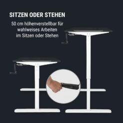 Multidesk Höhenverstellbarer Schreibtisch Manuell 73-123 Cm Höhe Weiß -kitchentools Verkäufe 10034481 de 0006 logo