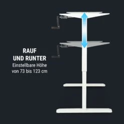 Multidesk Höhenverstellbarer Schreibtisch Manuell 73-123 Cm Höhe Weiß -kitchentools Verkäufe 10034481 de 0007 logo
