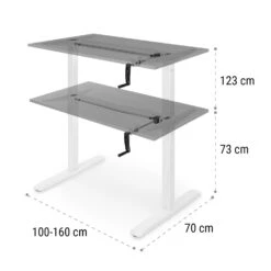 Multidesk Höhenverstellbarer Schreibtisch Manuell 73-123 Cm Höhe Weiß -kitchentools Verkäufe 10034481 yy 0009 logo