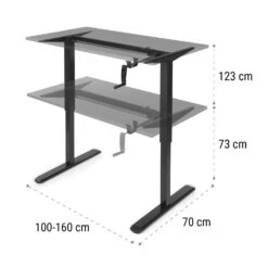 Multidesk Höhenverstellbarer Schreibtisch Manuell 73-123 Cm Höhe -kitchentools Verkäufe 10034483 yy 0009 logo