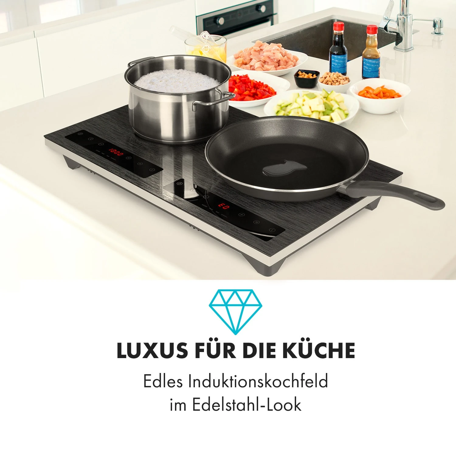 Varicook Steel Induktionskochfeld 3100W 10 Leistungsstufen Topfsensor 4 Varicook Steel Induktionskochfeld 3100W 10 Leistungsstufen Topfsensor - Image 2