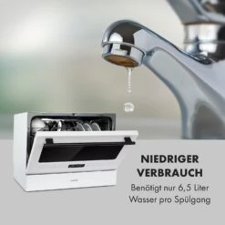 Azuria Geschirrspülmaschine 1380W 6,5L 6 Gedecke Schwarze Glasfront -kitchentools Verkäufe 10034510 de 0007 logo