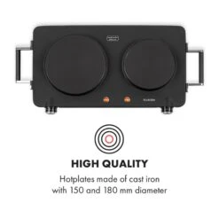 Cookorama Doppelkochplatte 1900-2250 W 150/180 Mm Ø 5 Stufen Schwarz -kitchentools Verkäufe 10034573 yy 0003 logo Klarstein Cookorama Doppelkochplatte schwarz
