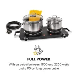 Cookorama Doppelkochplatte 1900-2250 W 150/180 Mm Ø 5 Stufen Schwarz -kitchentools Verkäufe 10034573 yy 0004 logo Klarstein Cookorama Doppelkochplatte schwarz