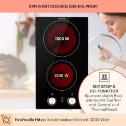 EasyCook Domino Keramikkochfeld 3000W Drehregler Schwarz -kitchentools Verkäufe 10034603 de 0003 usp