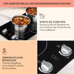 EasyCook Domino Keramikkochfeld 3000W Drehregler Schwarz -kitchentools Verkäufe 10034603 de 0004 usp