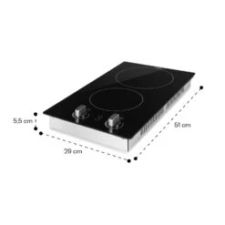 EasyCook Domino Keramikkochfeld 3000W Drehregler Schwarz -kitchentools Verkäufe 10034603 yy 0011 dimensions