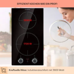 Kochheld Doppel-Induktionskochfeld 2900W Dreh-Regler Glas Schwarz -kitchentools Verkäufe 10034946 de 0003 usp