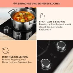 Kochheld Doppel-Induktionskochfeld 2900W Dreh-Regler Glas Schwarz -kitchentools Verkäufe 10034946 de 0004 usp