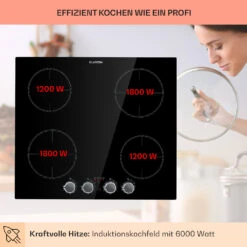 Kochheld 4-Zonen-Induktionskochfeld 6000W Dreh-Regler Glas Schwarz -kitchentools Verkäufe 10034947 de 0003 usp