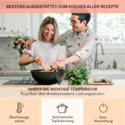 Kochheld 4-Zonen-Induktionskochfeld 6000W Dreh-Regler Glas Schwarz -kitchentools Verkäufe 10034947 de 0005 usp