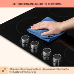Kochheld 4-Zonen-Induktionskochfeld 6000W Dreh-Regler Glas Schwarz -kitchentools Verkäufe 10034947 de 0008 usp