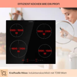 Virtuosa EcoAdapt Induktionskochfeld 4 Zonen 7200W Glas Schwarz -kitchentools Verkäufe 10034948 de 0003 usp