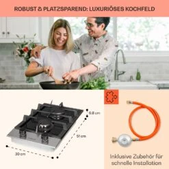 Alchemist Domino Gaskochfeld 2-flammig Aluminium-Brenner Glaskeramik -kitchentools Verkäufe 10034968 de 0006 usp