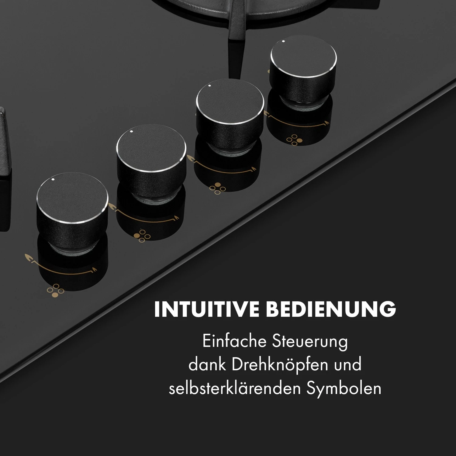 Goldflame 4 Gaskochfeld 4-flammig Messing-Brenner Glaskeramik Schwarz 6 Goldflame 4 Gaskochfeld 4-flammig Messing-Brenner Glaskeramik Schwarz - Image 4