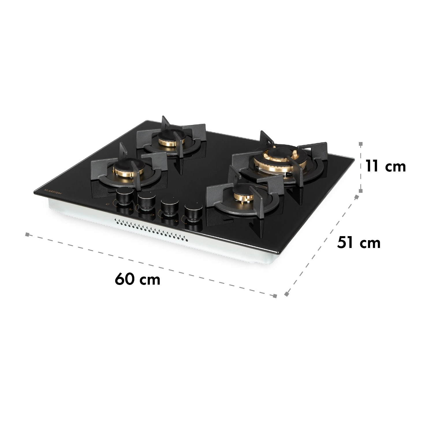 Goldflame 4 Gaskochfeld 4-flammig Messing-Brenner Glaskeramik Schwarz 12 Goldflame 4 Gaskochfeld 4-flammig Messing-Brenner Glaskeramik Schwarz - Image 10