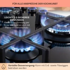 Illuminosa 4 Gaskochfeld 4-flammig Sabaf-Brenner Glaskeramik -kitchentools Verkäufe 10035464 de 0005 usp