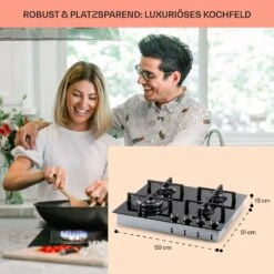 Illuminosa 4 Gaskochfeld 4-flammig Sabaf-Brenner Glaskeramik -kitchentools Verkäufe 10035464 de 0006 usp