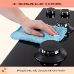 Illuminosa 4 Gaskochfeld 4-flammig Sabaf-Brenner Glaskeramik -kitchentools Verkäufe 10035464 de 0007 usp