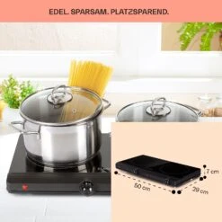 Cookbuddy Doppel-Kochfeld 2400W 5 Leistungsstufen Glaskeramik -kitchentools Verkäufe 10035705 de 0006 usp