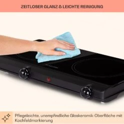 Cookbuddy Doppel-Kochfeld 2400W 5 Leistungsstufen Glaskeramik -kitchentools Verkäufe 10035705 de 0007 usp