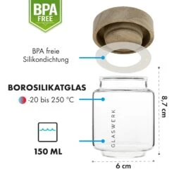 Glaswerk Cassia Gewürzgläser 6 St. 130 Ml Borosilikatglas Holzdeckel Luftdicht -kitchentools Verkäufe 10036357 de 0007 logo