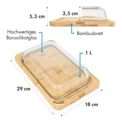 Glaswerk Hermatige Aufschnittbox Mit Glasdeckel Borosilikatglas Bambus Schneidebrett -kitchentools Verkäufe 10036378 de 0007 logo