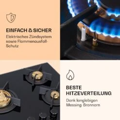 Goldflame 3 Gaskochfeld 3-flammig Messing-Brenner Glaskeramik -kitchentools Verkäufe 10037805 de 0005 logo