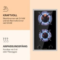 Goldflame Domino Prime Gaskochfeld 2-flammig Messing-Brenner Glaskeramik -kitchentools Verkäufe 10037806 de 0004 logo