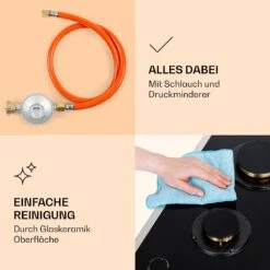 Goldflame Domino Prime Gaskochfeld 2-flammig Messing-Brenner Glaskeramik -kitchentools Verkäufe 10037806 de 0006 logo