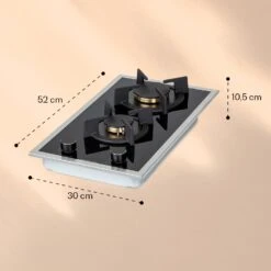 Goldflame Domino Prime Gaskochfeld 2-flammig Messing-Brenner Glaskeramik -kitchentools Verkäufe 10037806 yy 0007 logo