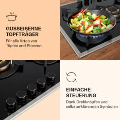 Goldflame 5 Prime Gaskochfeld 5-flammig Messing-Brenner Glaskeramik -kitchentools Verkäufe 10037808 de 0003 logo